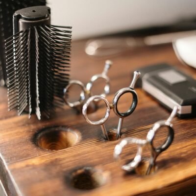 Black and Silver Skeleton Key on Brown Wooden Table